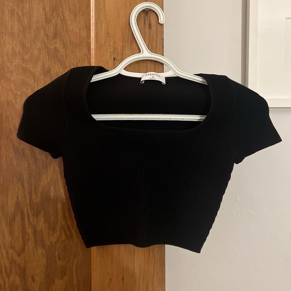 Babaton Black Fitted Crop top - Picture 1 of 3